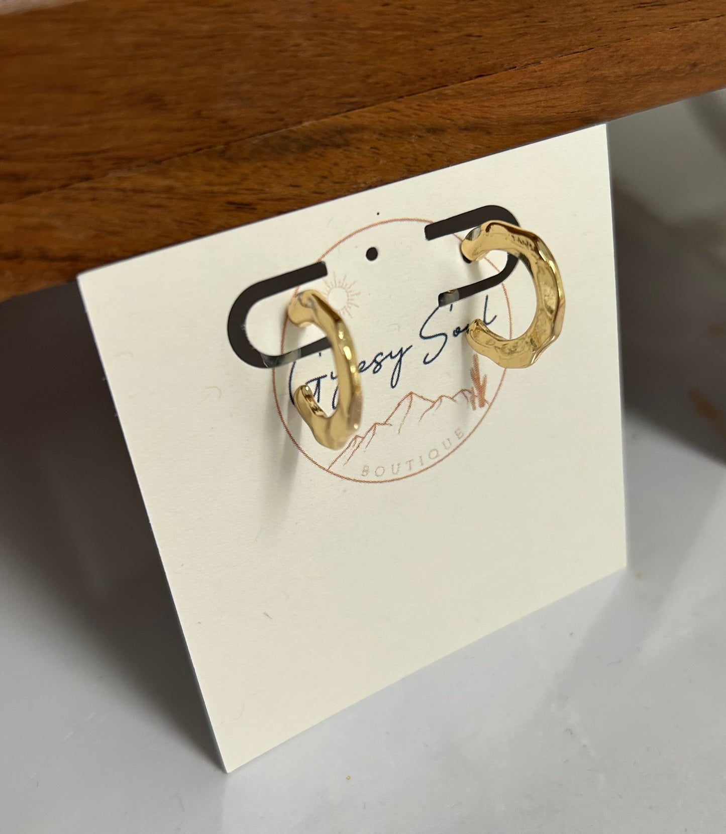 Skinny Gold Croissant Hoops