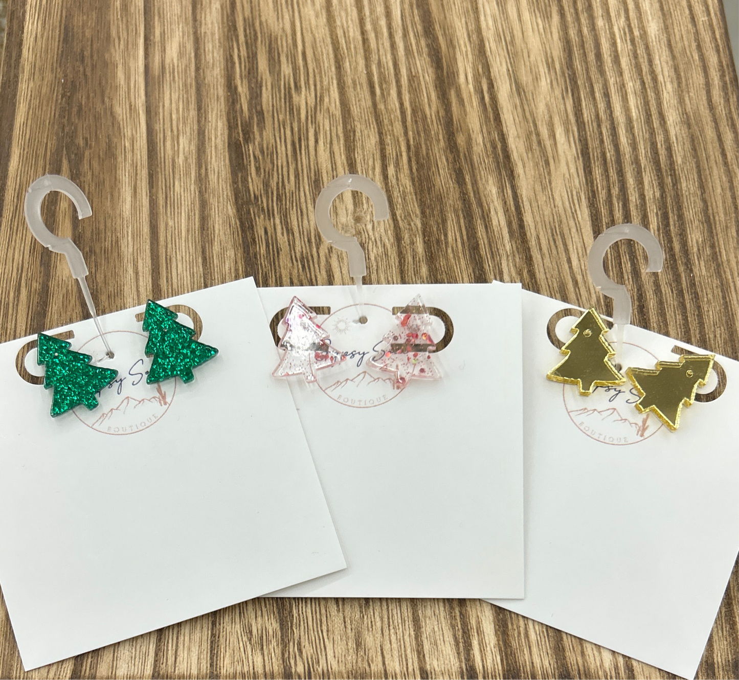 Acrylic Christmas Tree Earrings