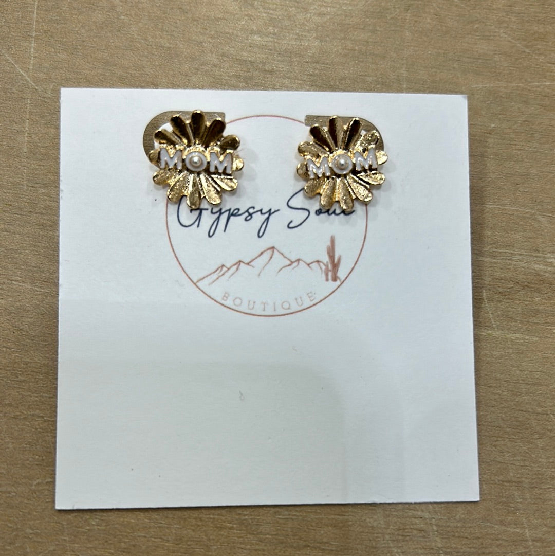 Mom Flower Stud Earring