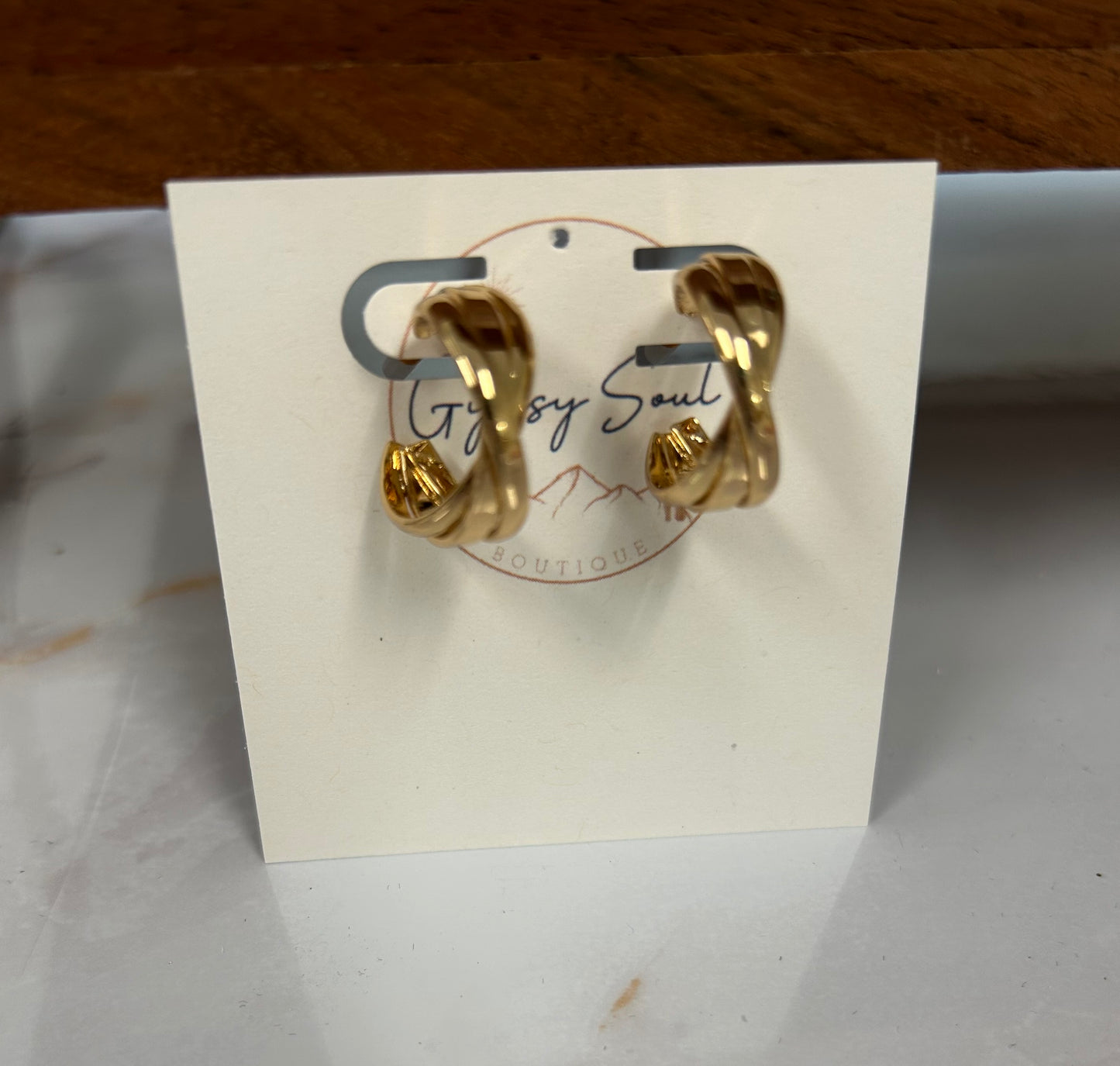 Criss Cross Gold Hoops