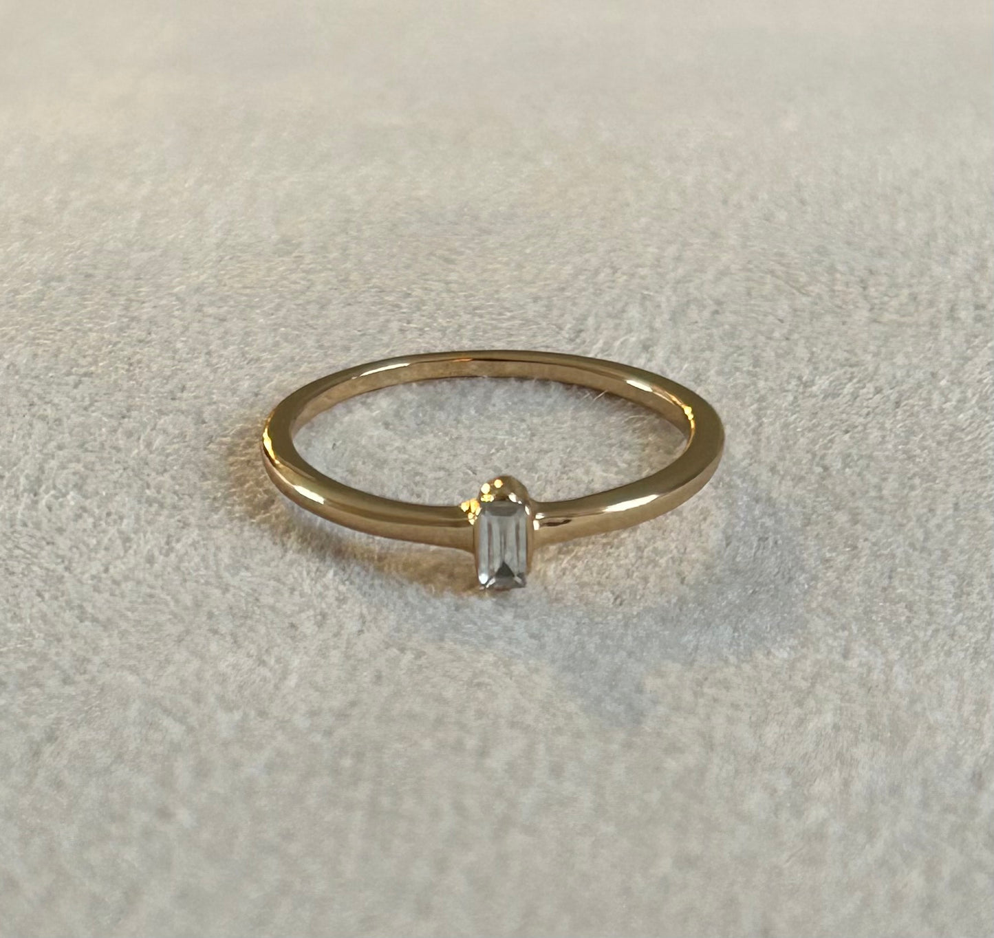 Dainty Single Rhinestone Accent Ring