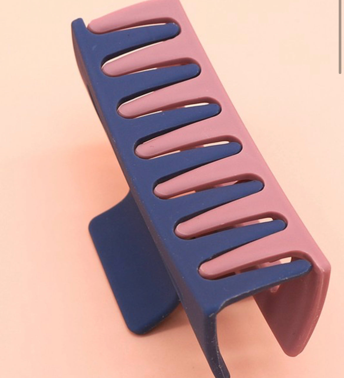 Clip de garra de doble color mate rectangular gigante