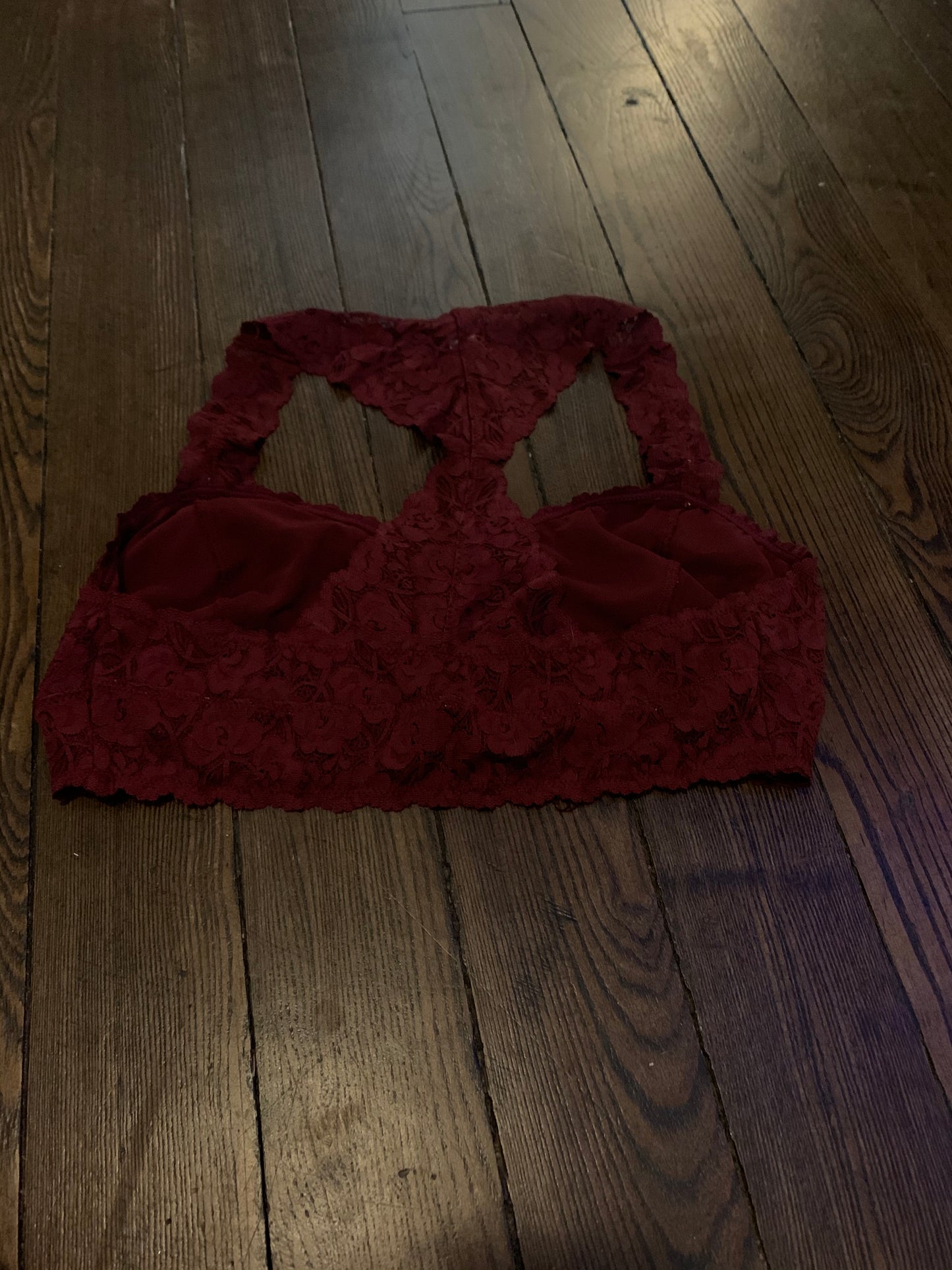 Bralette de talla grande en burdeos