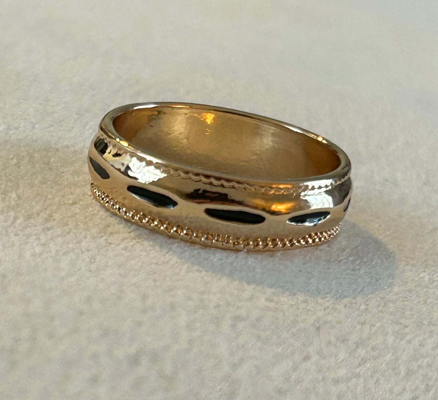 Engraved Chunky Gold Band