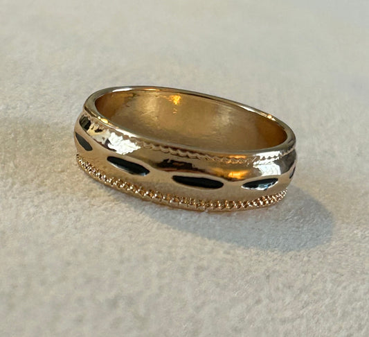 Engraved Chunky Gold Band