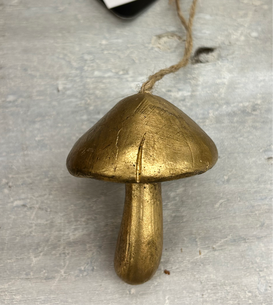 Gold Mushroom Ornament