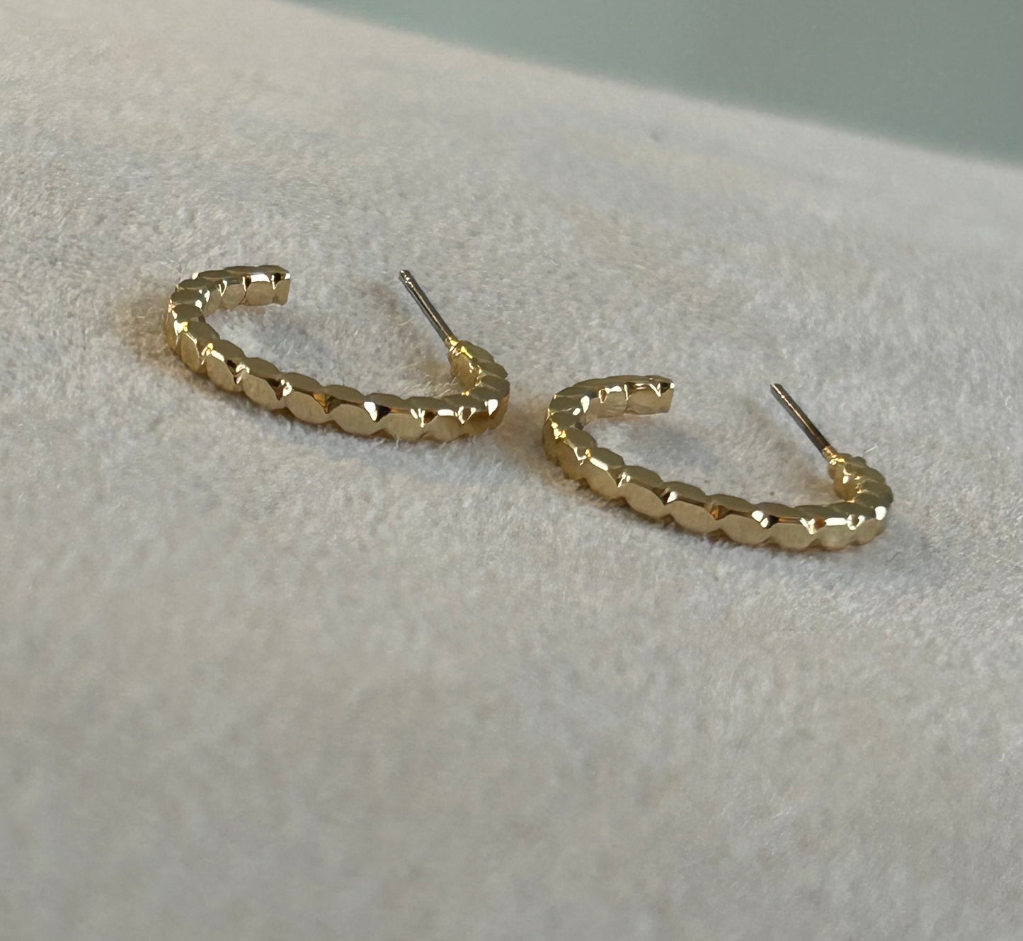 Etched Gold Hoops