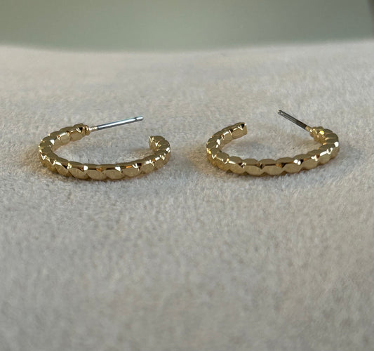 Etched Gold Hoops