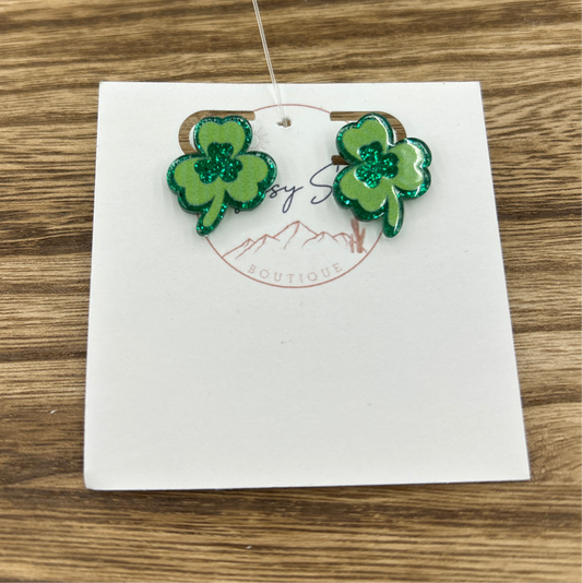 Acrylic Shamrock Earrings