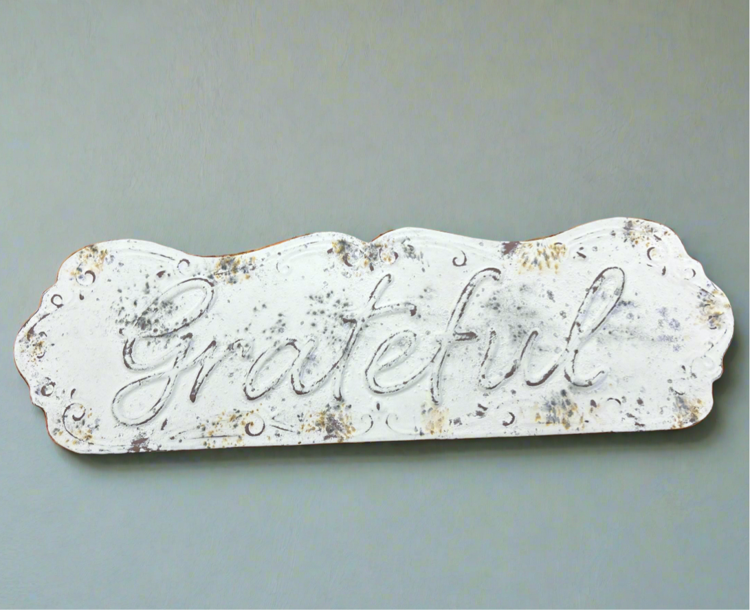 Vintage Metal Grateful Sign