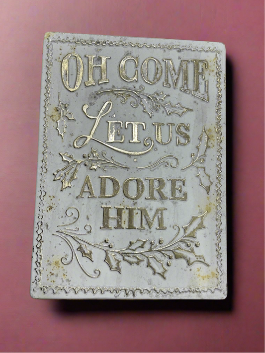 Gold Brushed Adore Him Sign