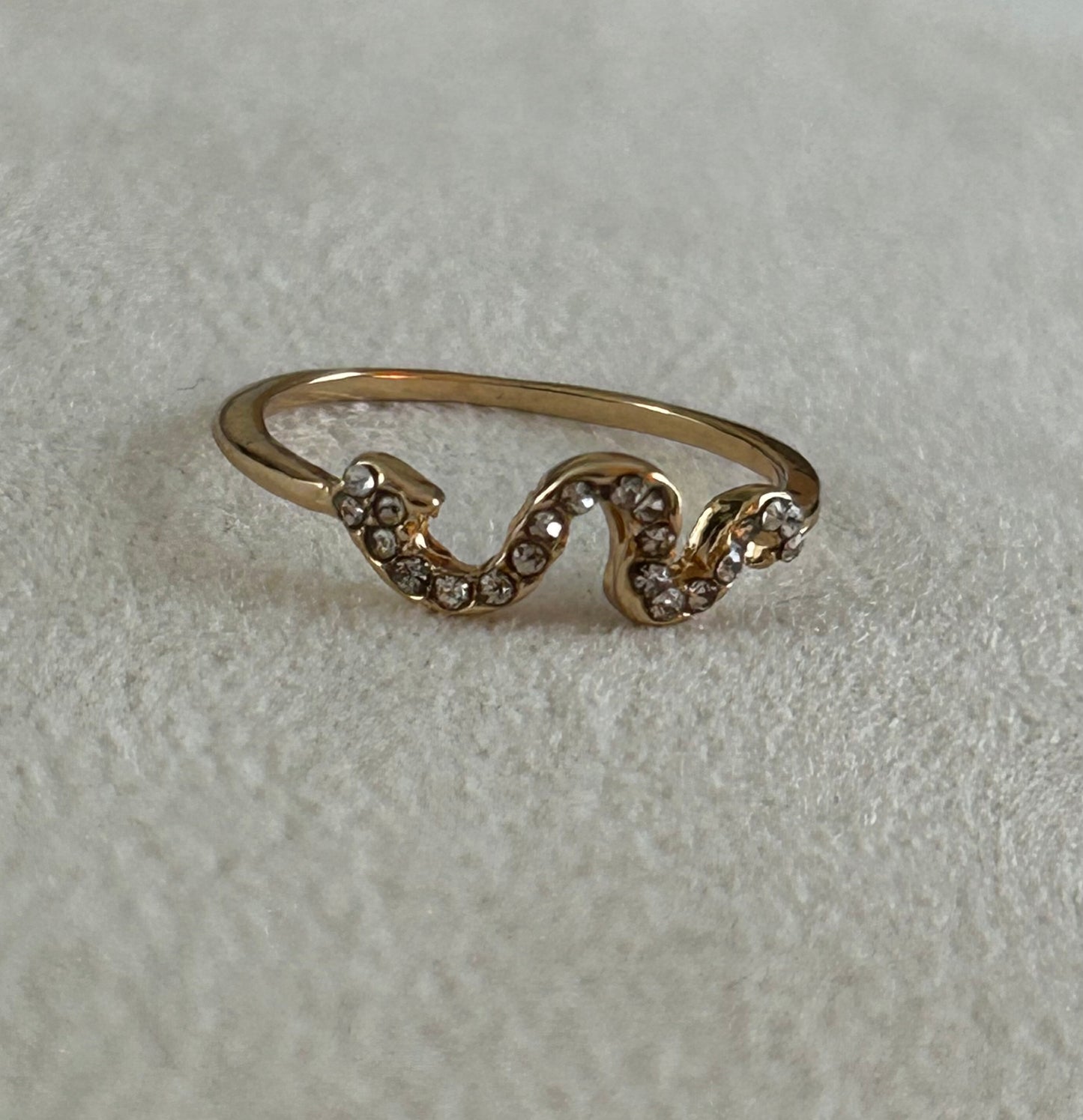 Rhinestone Snake Accent Ring