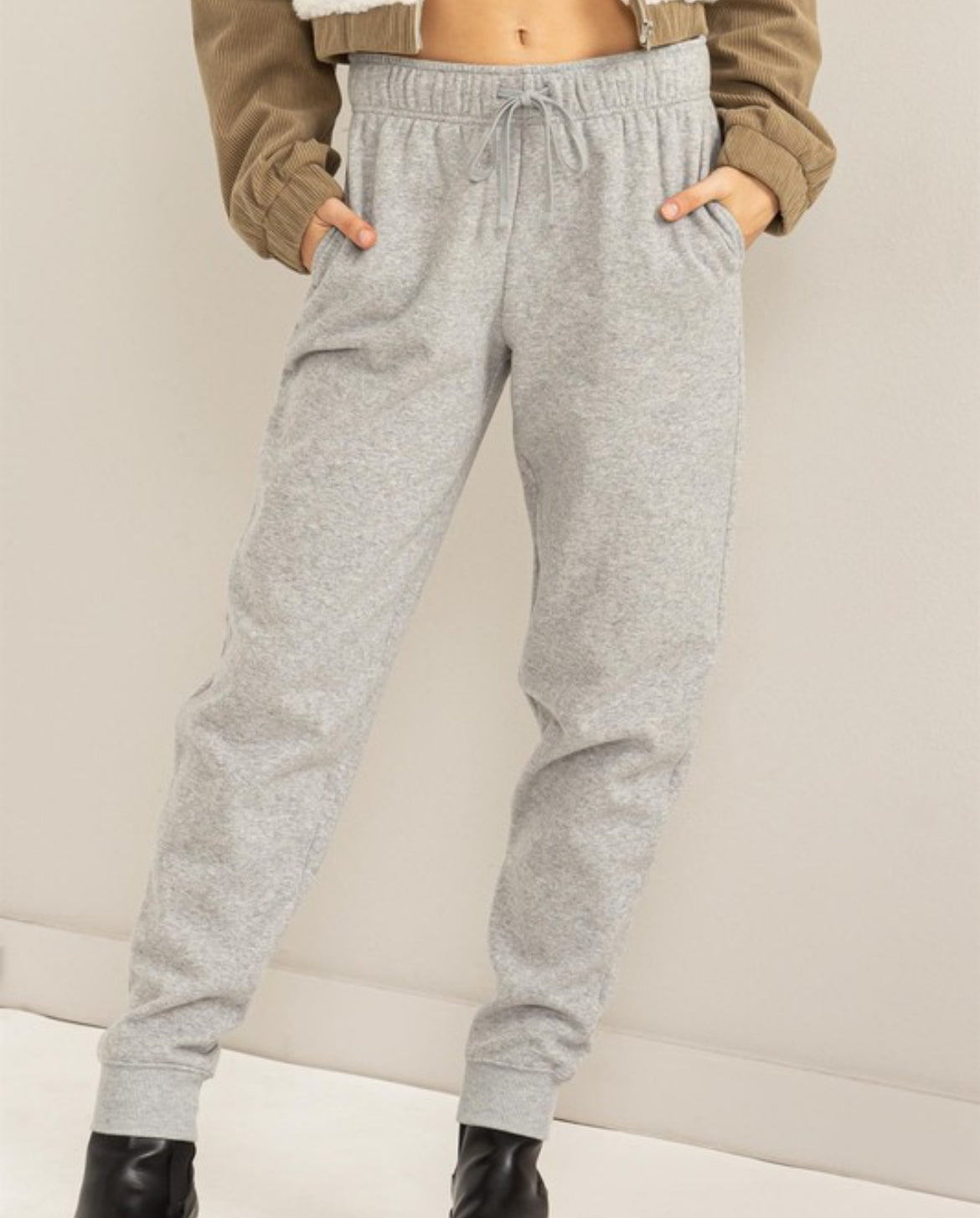 Mid Rise Drawstring Jogger Pants