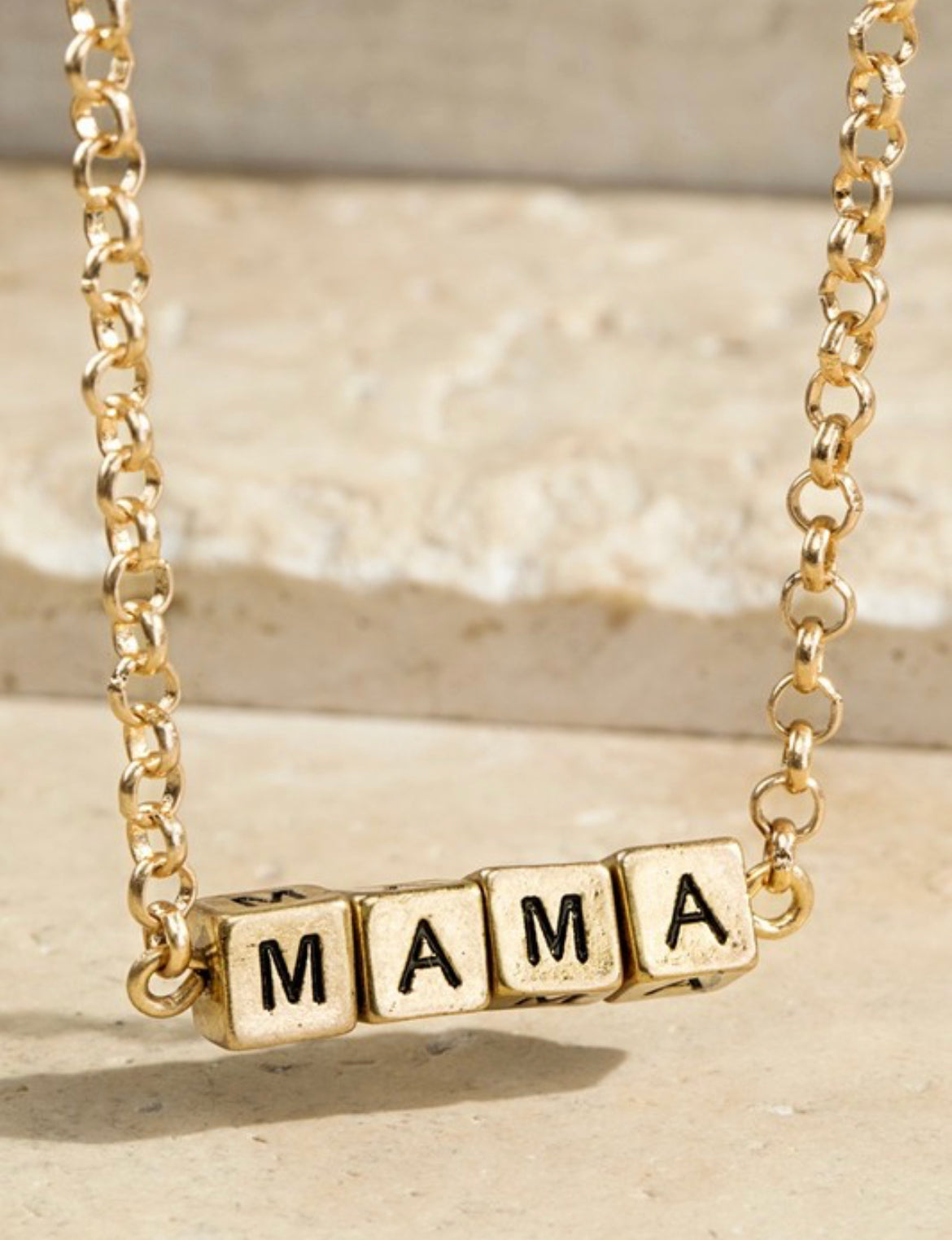 MAMA Block Necklace