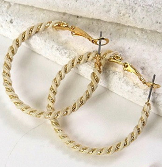 Twisted Nautical Rope Hoop Earrings
