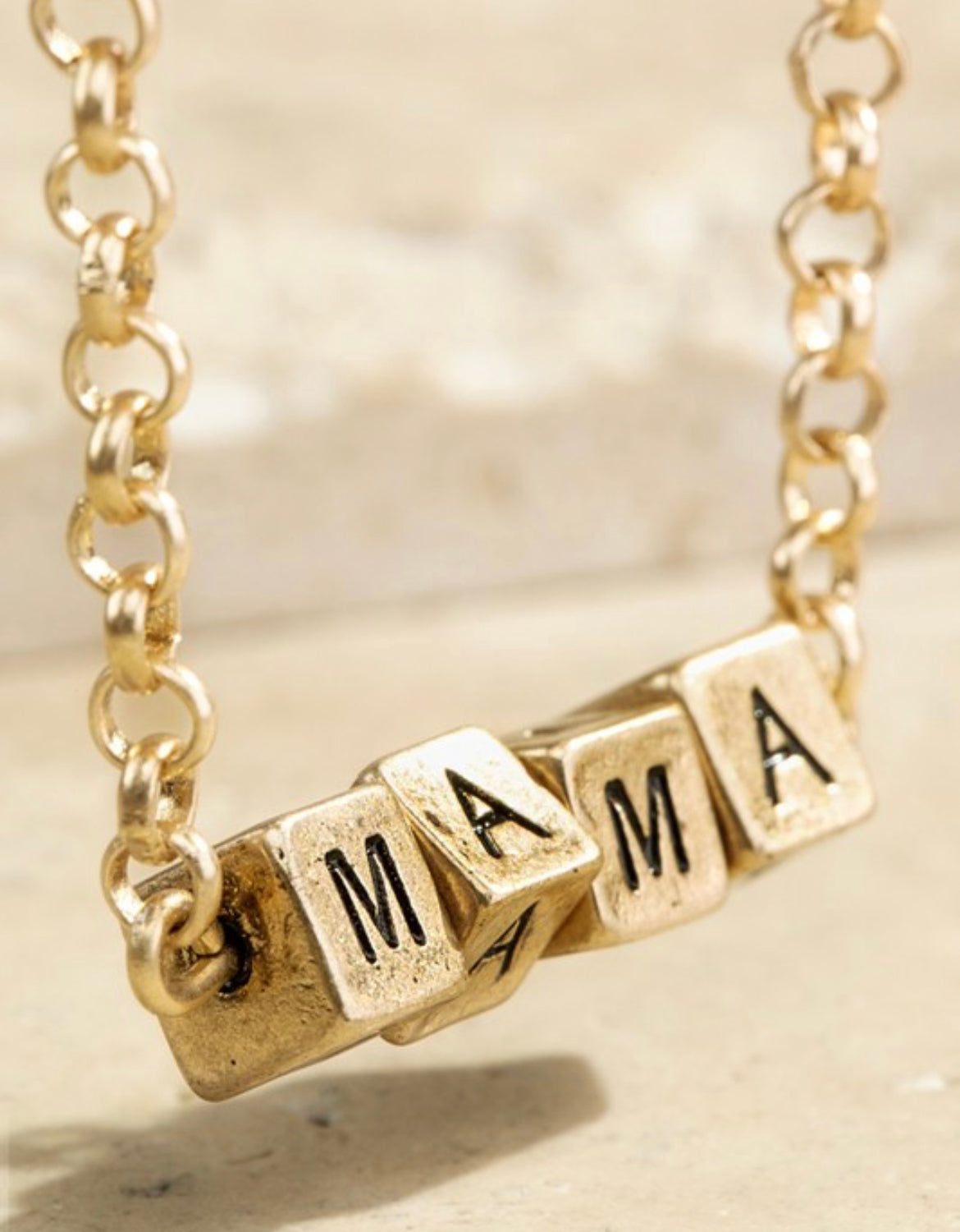 MAMA Block Necklace