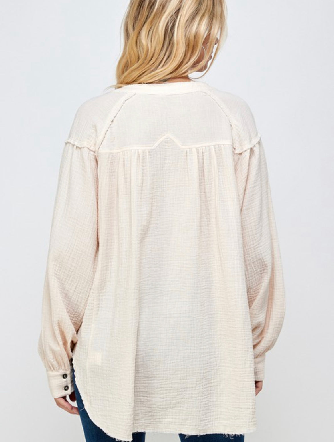 Gauze High Low Pullover