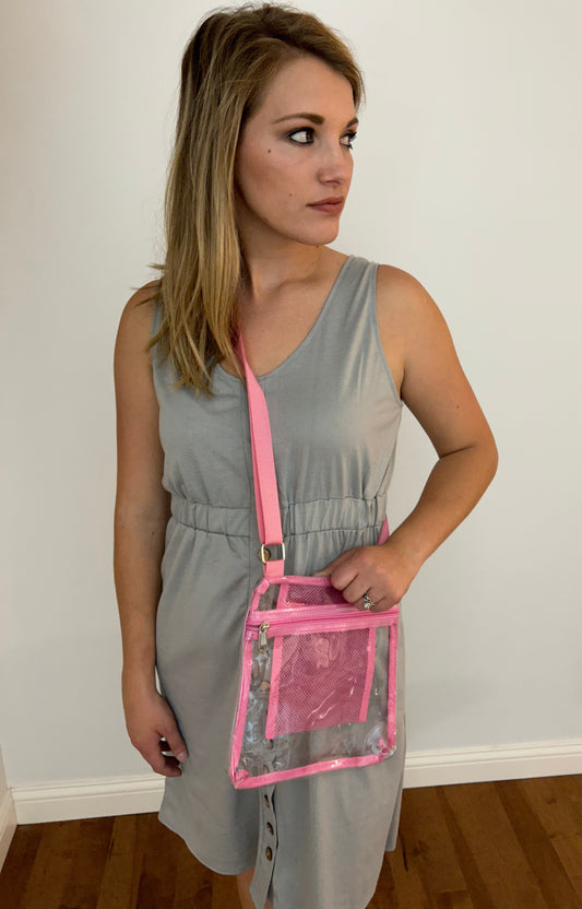 See Through Crossbody in Pink
