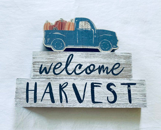 Welcome Harvest Truck Block Signs