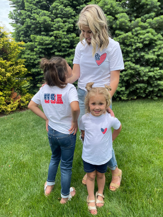 MOMMYS Mommy and me USA patriotic tee