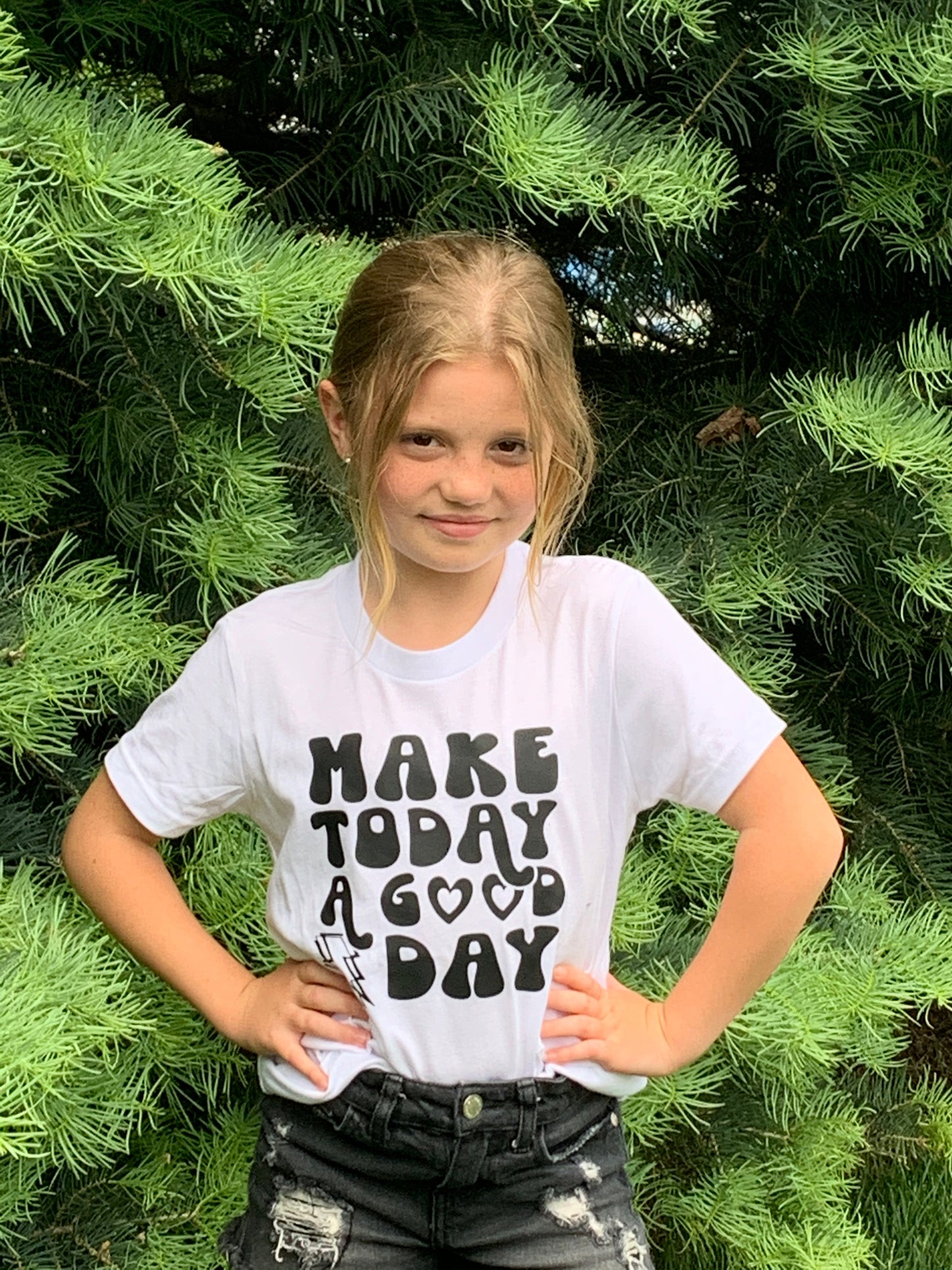 Camiseta de buen día para niñas pequeñas