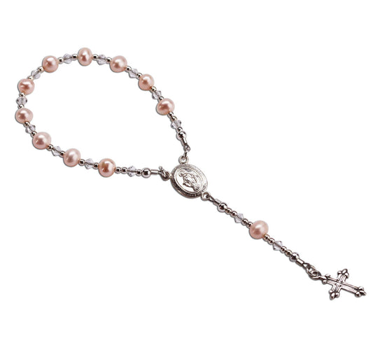 Sterling Silver Pink Baby Rosary