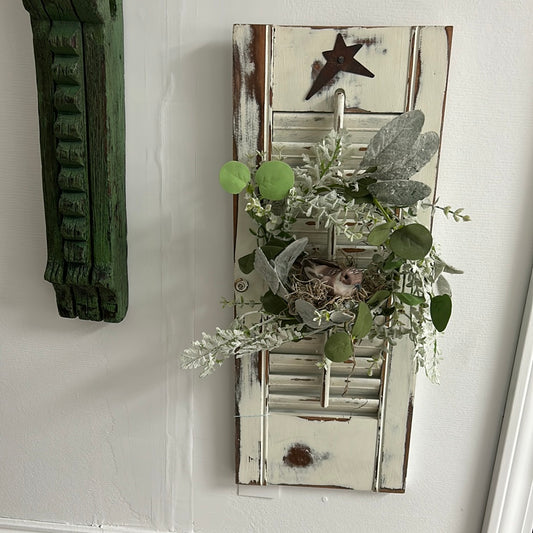 White Shutter with Wreath