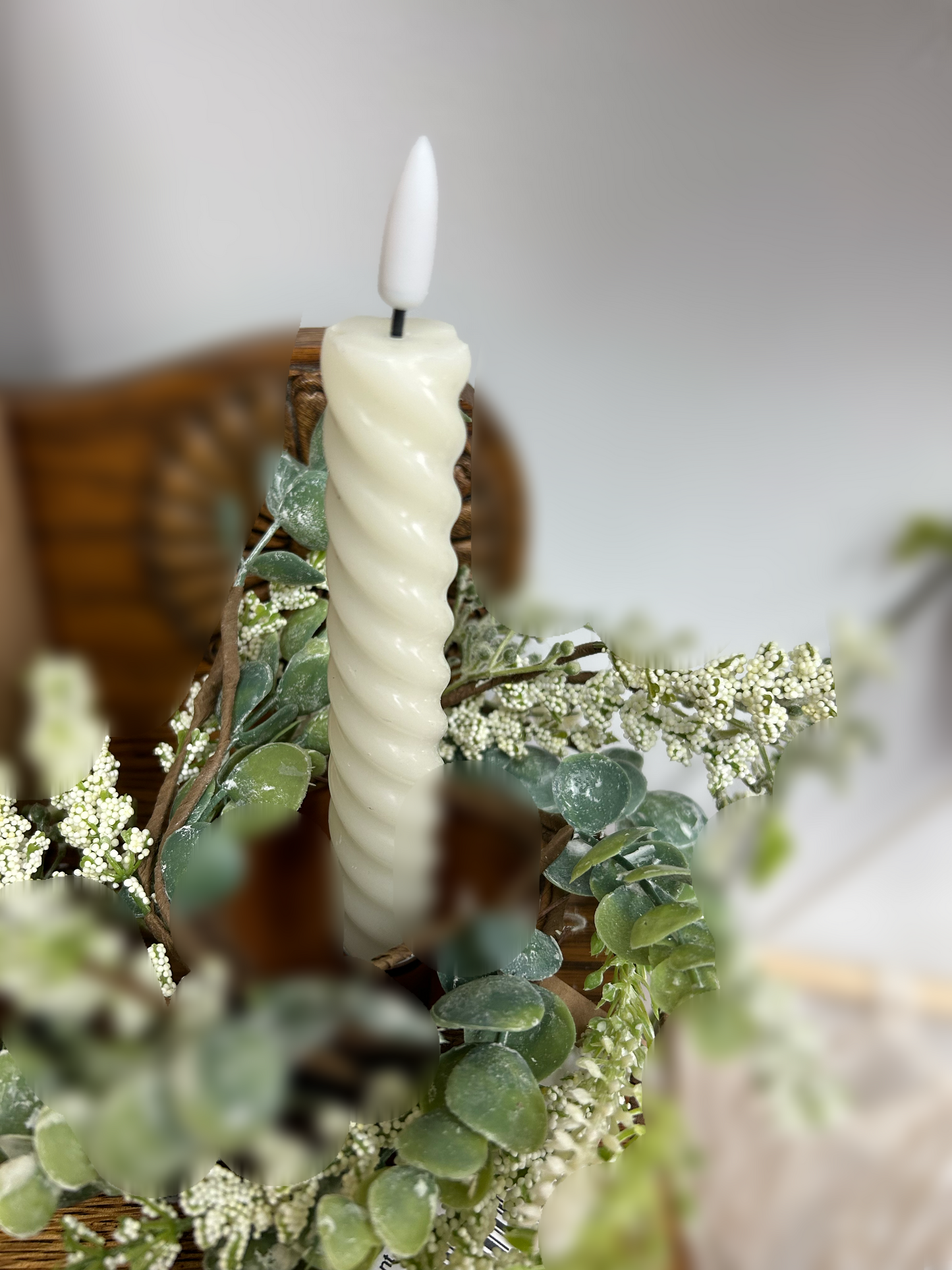 Battery Spiral Tapered Candle