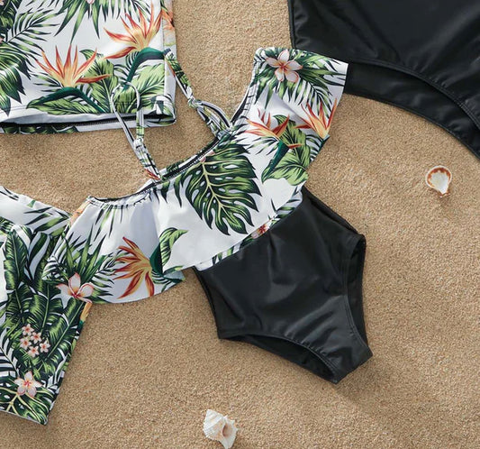 Girl’s Hawaiian Flower Print Swimwear