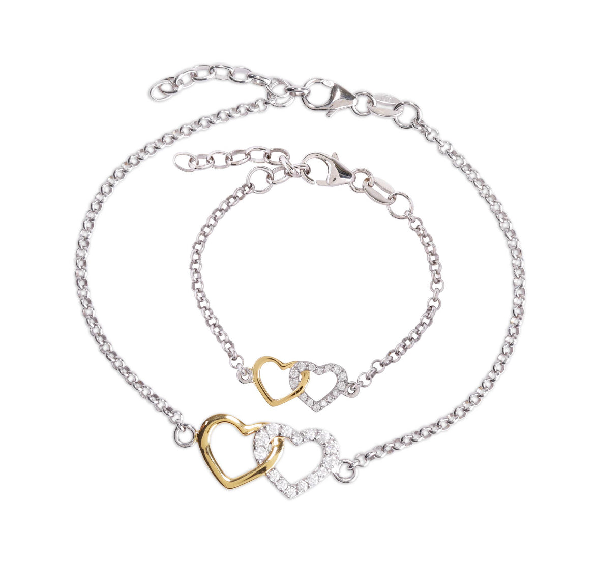 MINIS Mommy and Me Two Tone Heart Bracelet