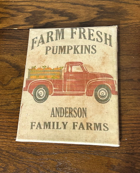 Farm Fresh Pumpkins Canvas Sign