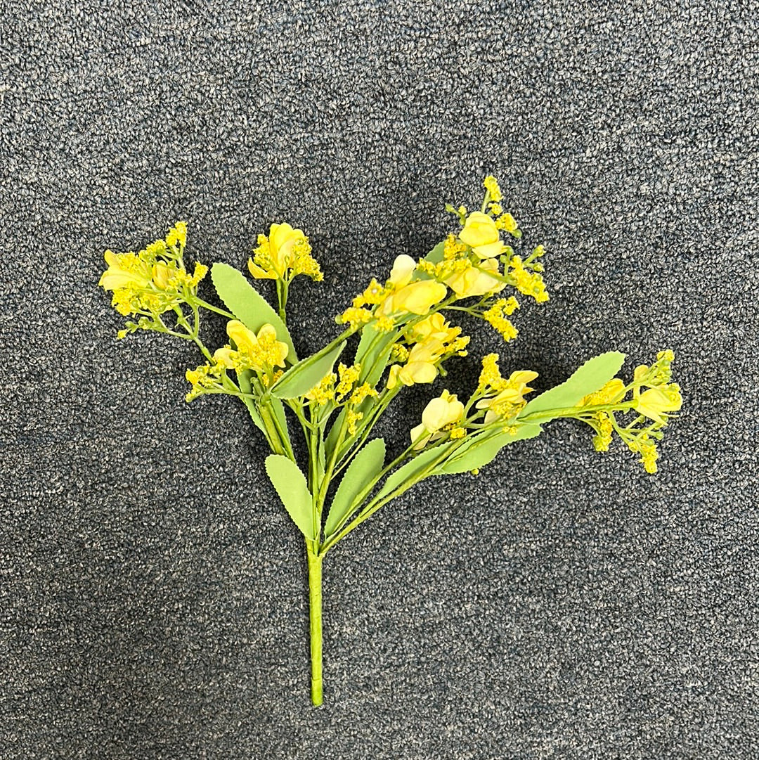 Tallo de arbusto floral amarillo de 14"