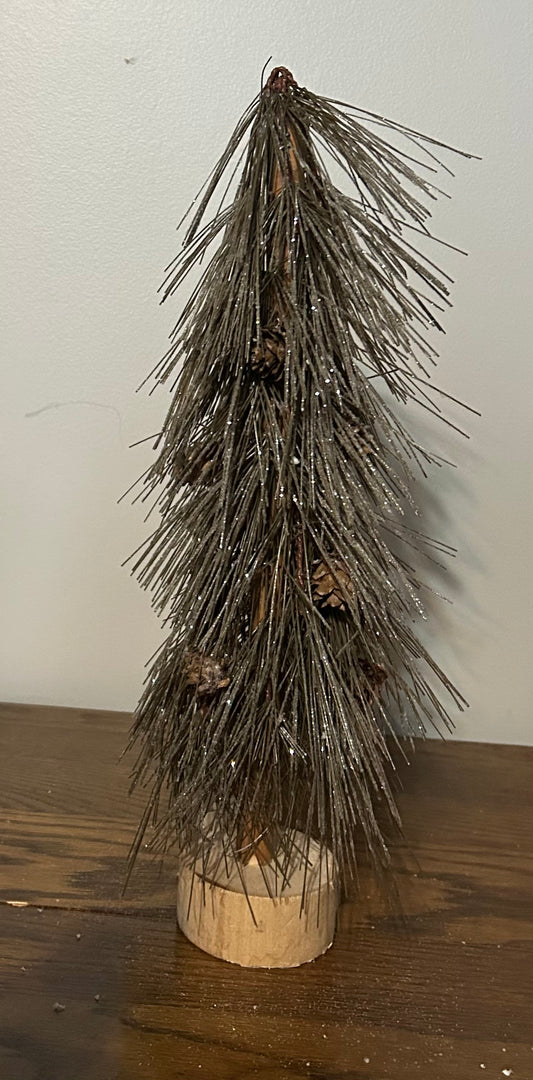 Sparkle Bottle Brush Tree with Pinecones