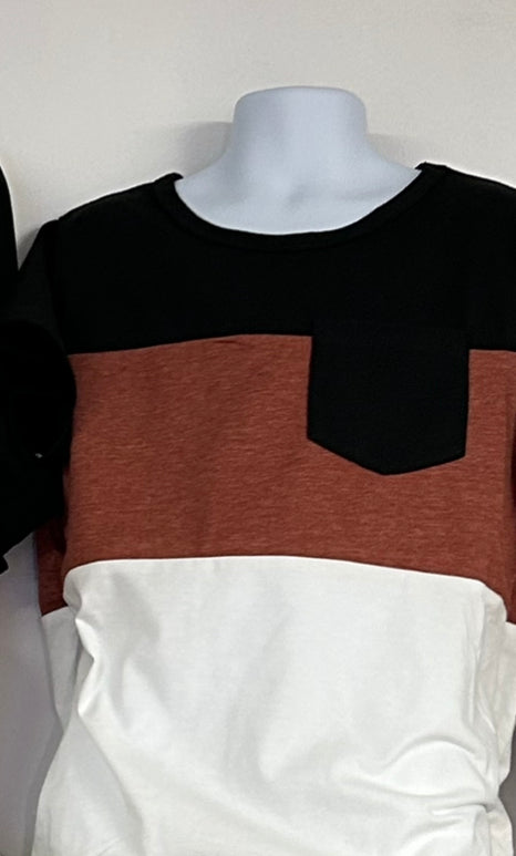 Daddy and MINI Color Block Tee With Pocket