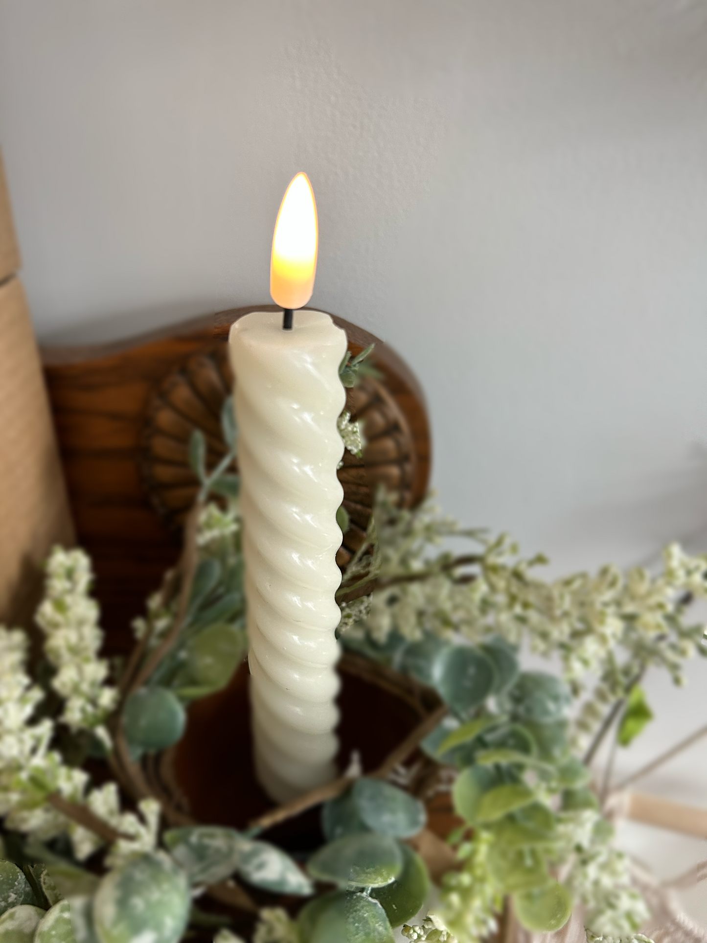 Battery Spiral Tapered Candle