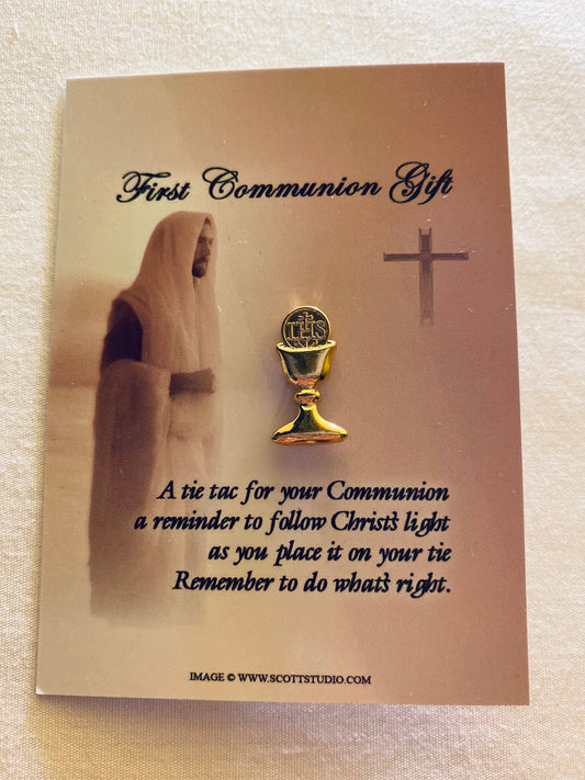 Boys First Communion Chalice Tie Pin Gold