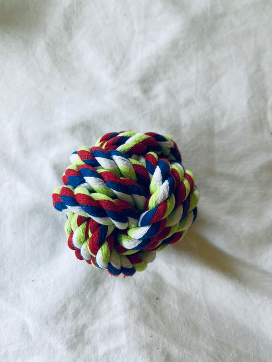 Multi Colored Braided Ball Dog Toy